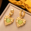 1 Pair IG Style Vintage Style Heart Shape Butterfly Plating Inlay 304 Stainless Steel Stone 18K Gold Plated Drop Earrings