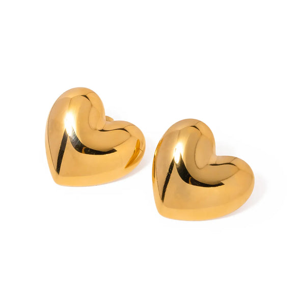 1 Pair Ig Style Vintage Style Heart Shape Plating Stainless Steel 18k Gold Plated Ear Studs