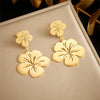 1 Pair IG Style Vintage Style Sweet Flower Hollow Out 304 Stainless Steel 18K Gold Plated Drop Earrings