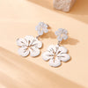 1 Pair IG Style Vintage Style Sweet Flower Hollow Out 304 Stainless Steel 18K Gold Plated Drop Earrings