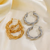 1 Pair Ig Style Vintage Style Twist Plating Stainless Steel 18k Gold Plated Hoop Earrings