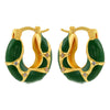 1 Pair IG Style Vintage Style U Shape Enamel Plating Inlay Copper Zircon 18K Gold Plated Earrings