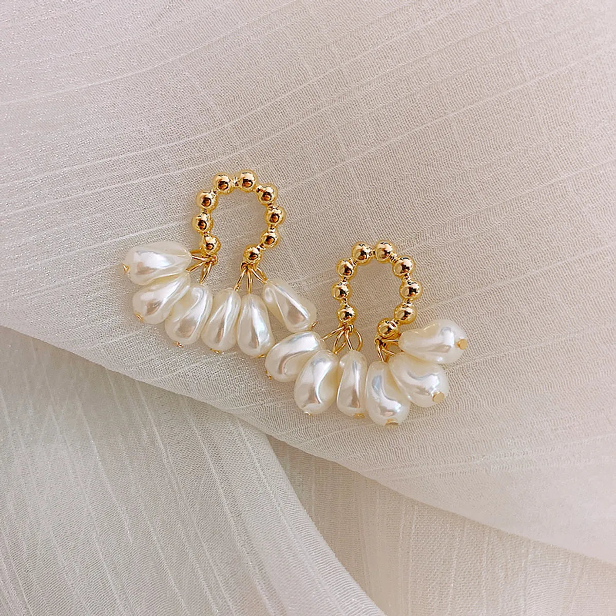 1 Pair IG Style Water Droplets Flower Bow Knot Inlay Alloy Rhinestones Opal Pearl Drop Earrings Earrings Ear Studs