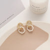 1 Pair IG Style Water Droplets Flower Bow Knot Inlay Alloy Rhinestones Opal Pearl Drop Earrings Earrings Ear Studs