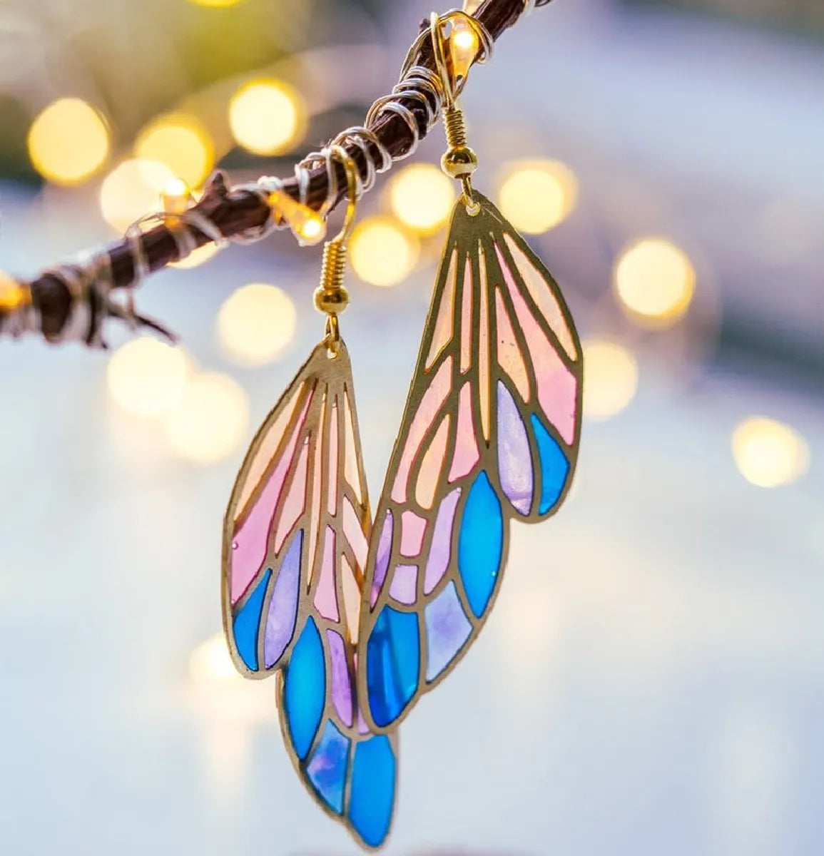 1 Pair Ig Style Wings Plating Alloy Drop Earrings