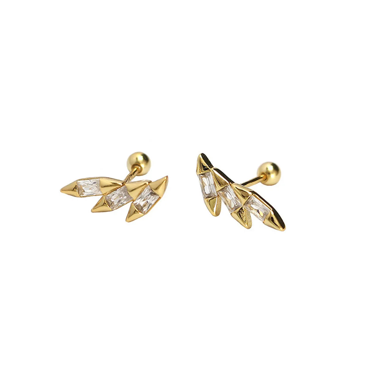 1 Pair Ig Style Wings Plating Sterling Silver Ear Studs