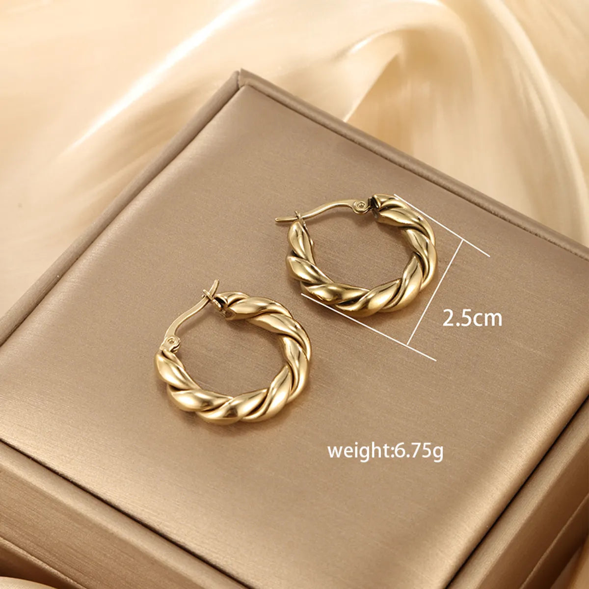 1 Pair Ig Style Xuping Geometric Plating Stainless Steel 14k Gold Plated Earrings