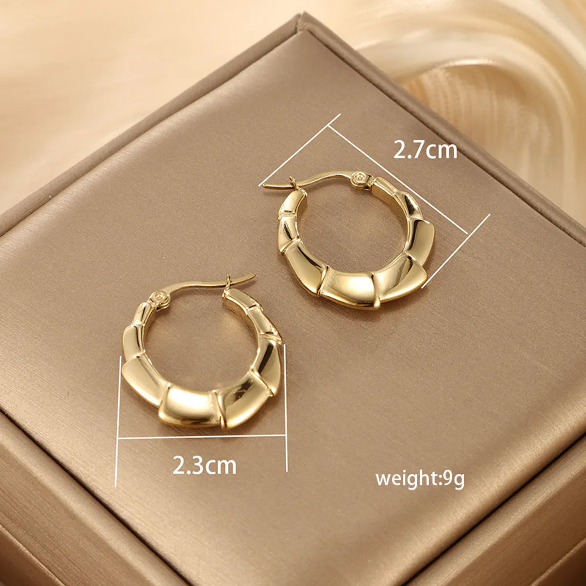 1 Pair Ig Style Xuping Geometric Plating Stainless Steel 14k Gold Plated Earrings