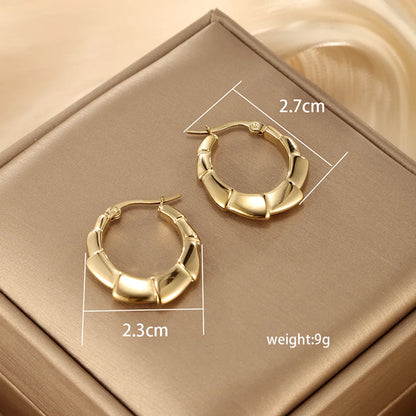 1 Pair Ig Style Xuping Geometric Plating Stainless Steel 14k Gold Plated Earrings