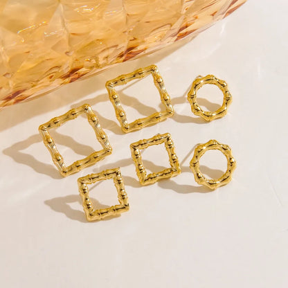 1 Pair IG Style Y2K Classic Style Round Square Hollow Out 304 Stainless Steel 14K Gold Plated Ear Studs