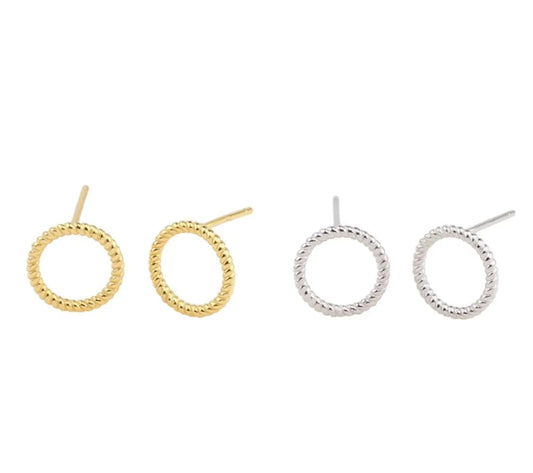 1 Pair Ins Style Circle Sterling Silver Plating White Gold Plated Gold Plated Ear Studs