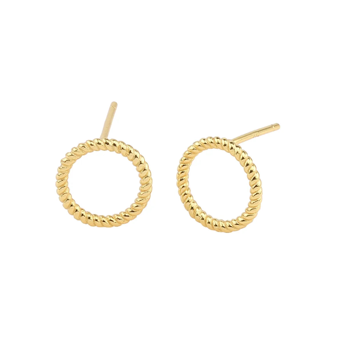 1 Pair Ins Style Circle Sterling Silver Plating White Gold Plated Gold Plated Ear Studs