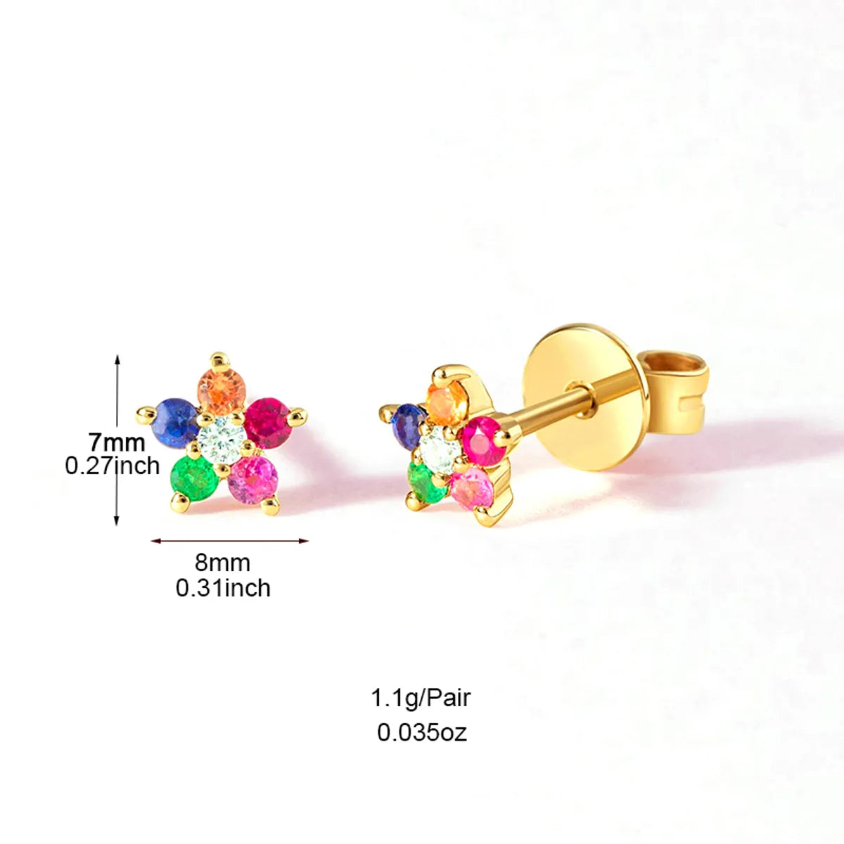 1 Pair Ins Style Fashion Heart Shape Butterfly Plating Inlay Copper Zircon Gold Plated Earrings