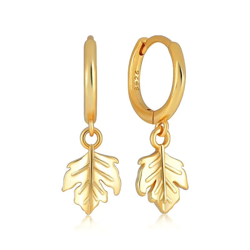 1 Pair Ins Style Leaf Copper Plating Earrings