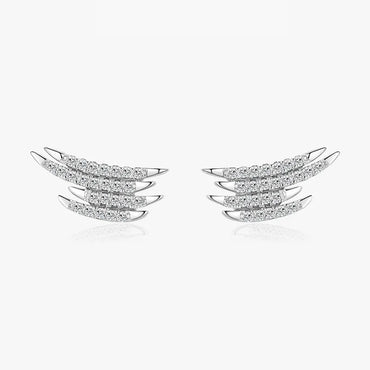 1 Pair Ins Style Modern Style Wings Sterling Silver Plating Inlay Zircon Rhodium Plated Ear Studs