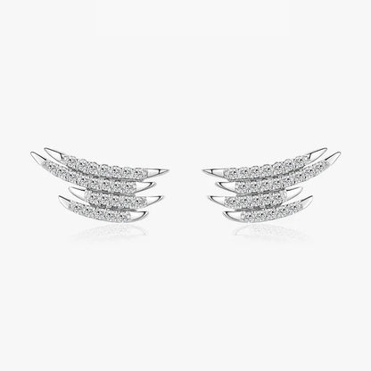 1 Pair Ins Style Modern Style Wings Sterling Silver Plating Inlay Zircon Rhodium Plated Ear Studs