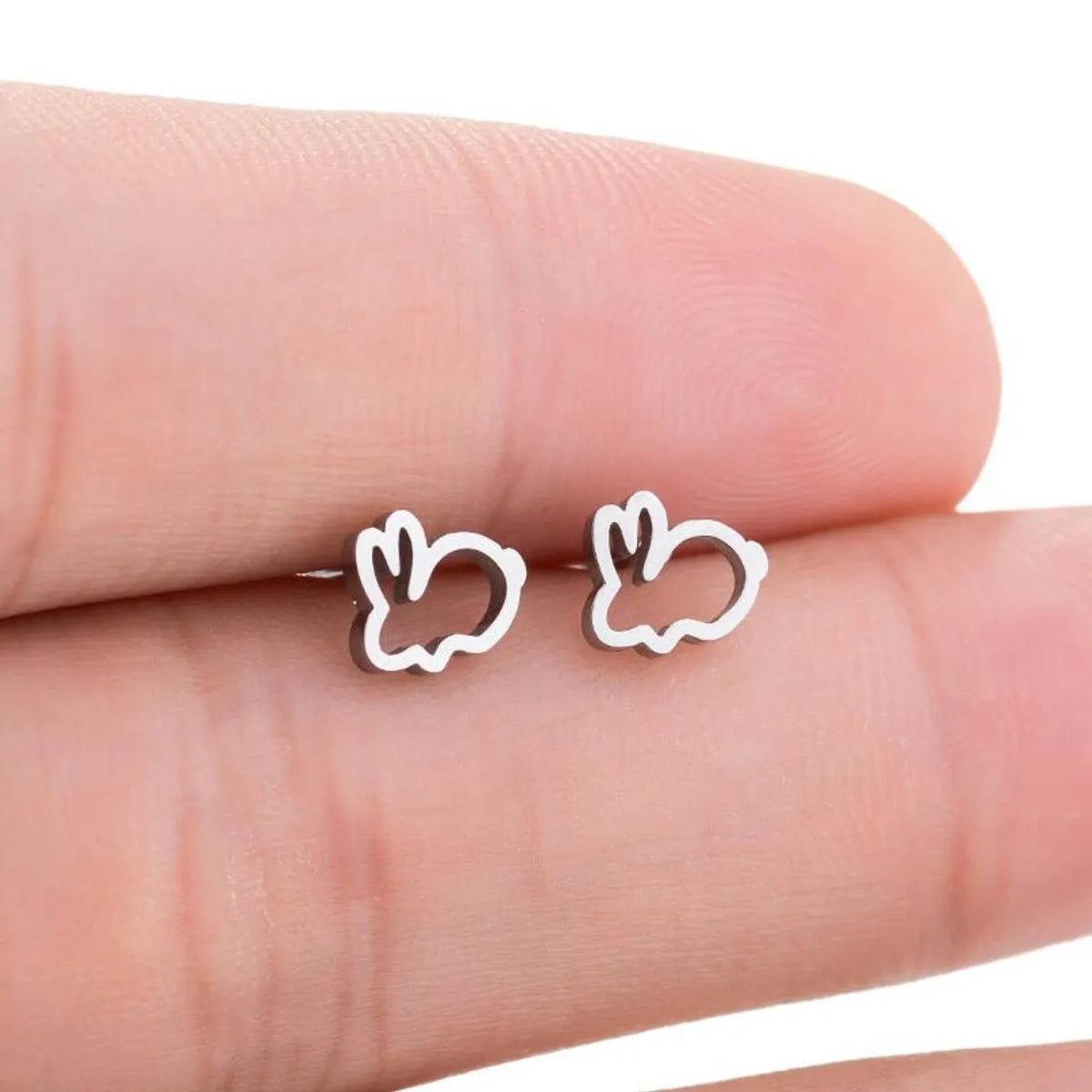 1 Pair Japanese Style Rabbit Animal Plating 304 Stainless Steel 18K Gold Plated Ear Studs