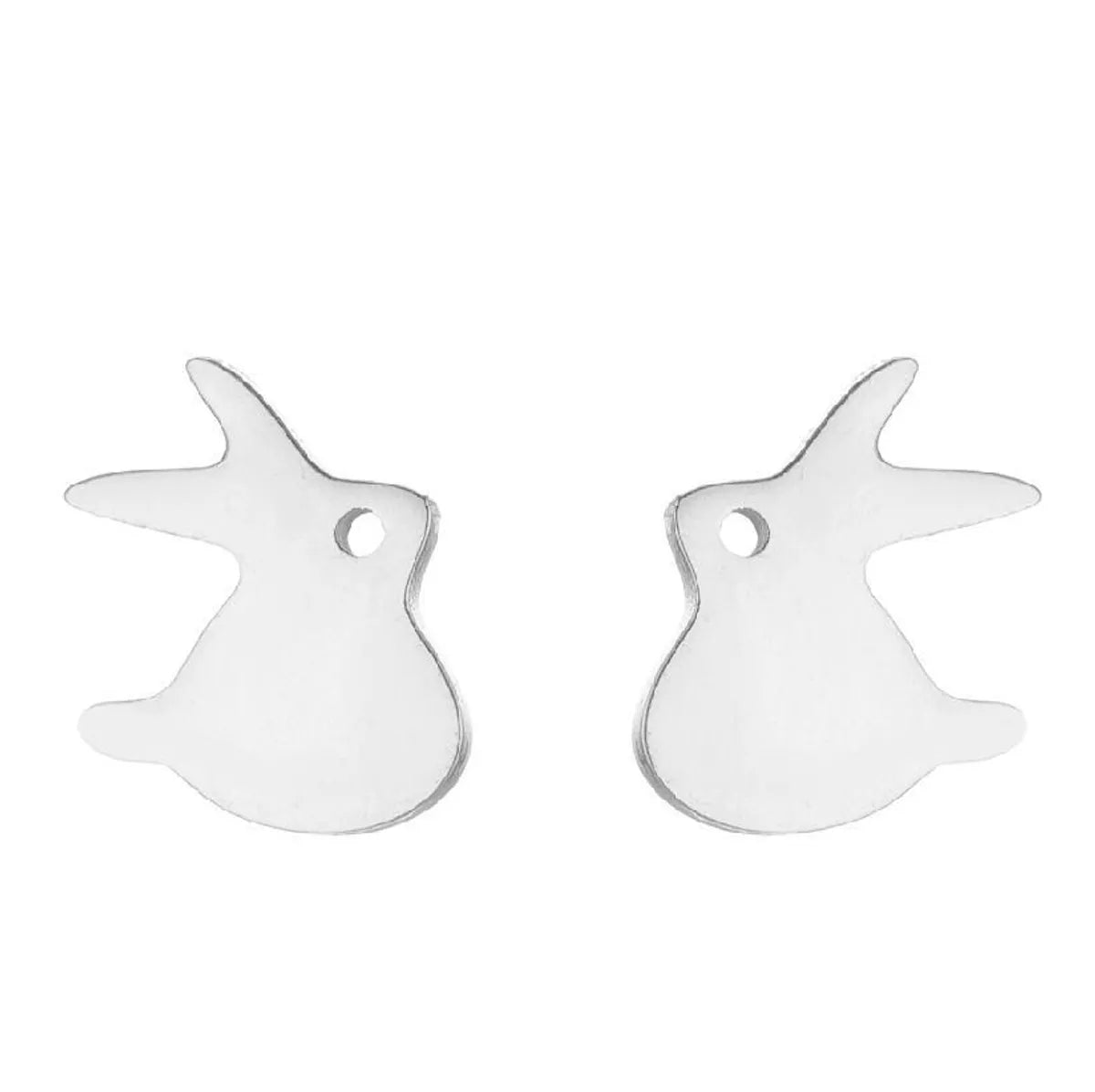 1 Pair Japanese Style Rabbit Animal Plating 304 Stainless Steel 18K Gold Plated Ear Studs