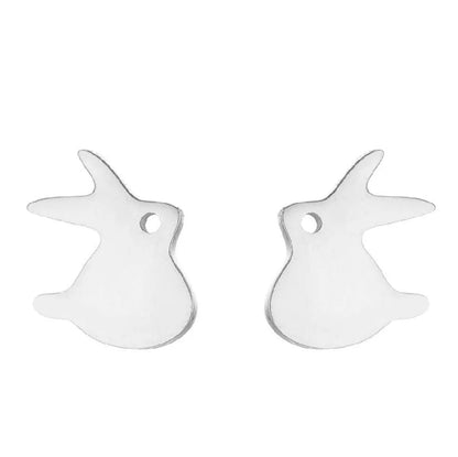 1 Pair Japanese Style Rabbit Animal Plating 304 Stainless Steel 18K Gold Plated Ear Studs