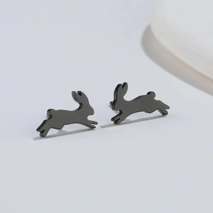 1 Pair Japanese Style Rabbit Animal Plating 304 Stainless Steel 18K Gold Plated Ear Studs