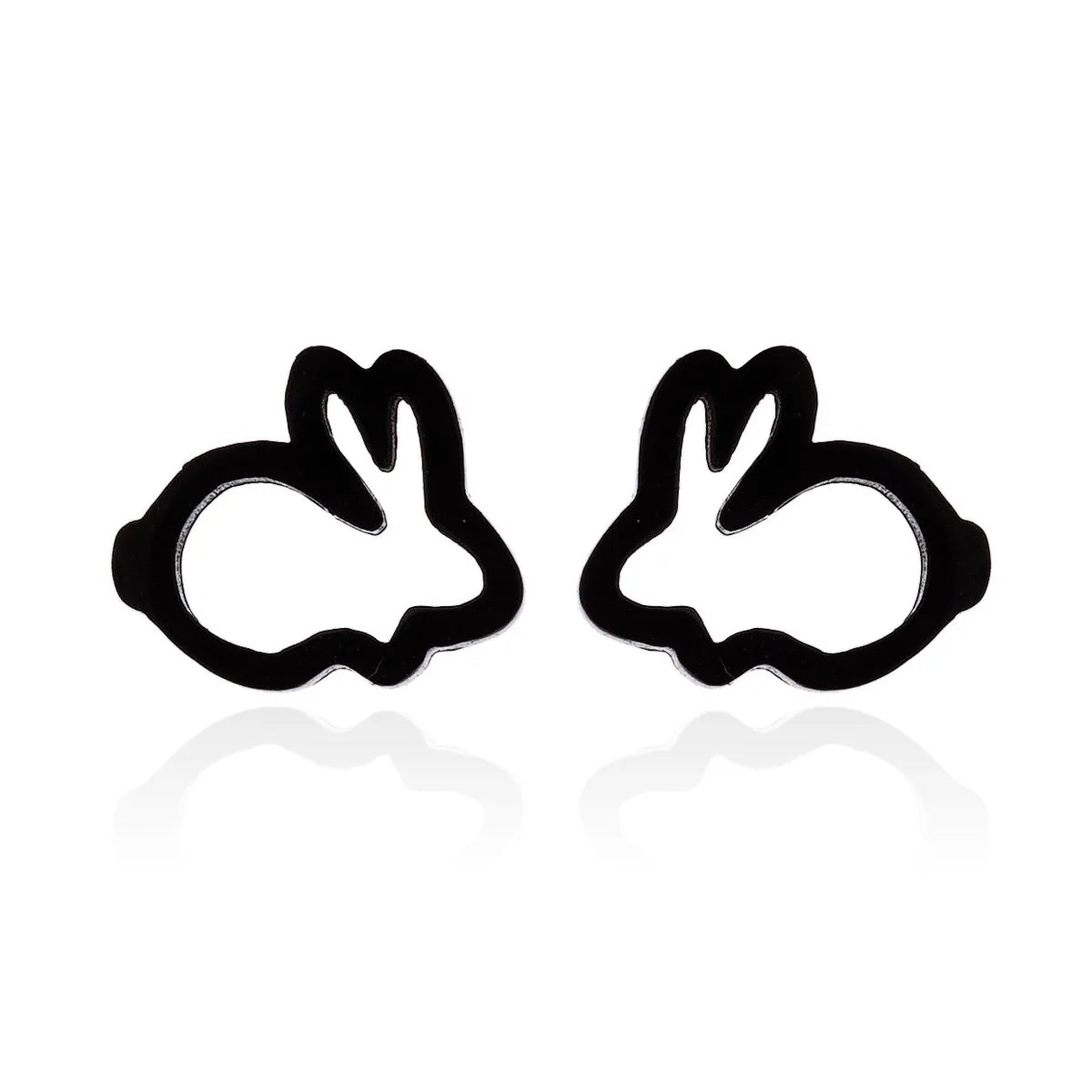 1 Pair Japanese Style Rabbit Animal Plating 304 Stainless Steel 18K Gold Plated Ear Studs