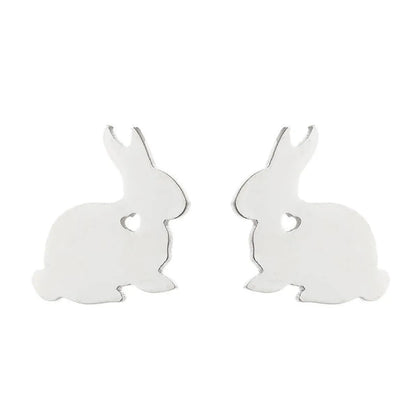 1 Pair Japanese Style Rabbit Animal Plating 304 Stainless Steel 18K Gold Plated Ear Studs