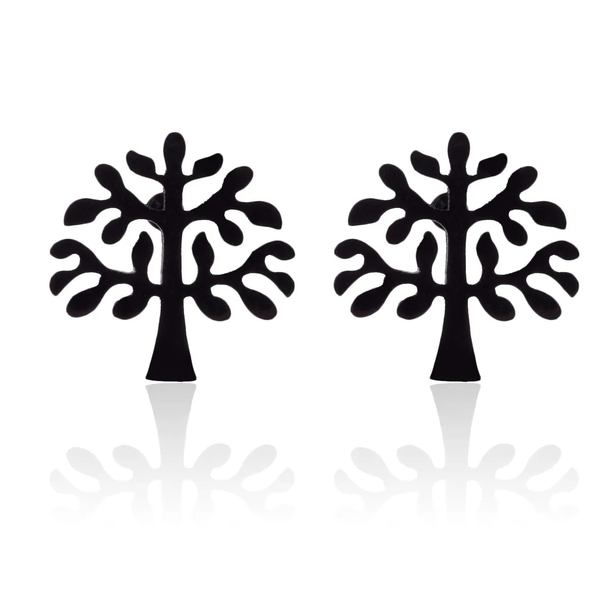 1 Pair Japanese Style Simple Style Tree Polishing Plating 304 Stainless Steel 18K Gold Plated Ear Studs