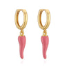 1 Pair Korean Style Geometric Irregular Enamel Copper Drop Earrings