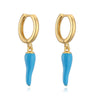1 Pair Korean Style Geometric Irregular Enamel Copper Drop Earrings