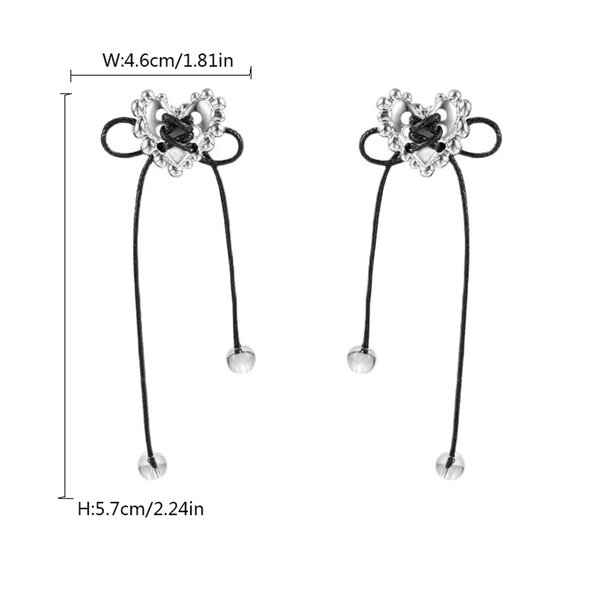 1 Pair Korean Style Heart Shape Alloy Drop Earrings