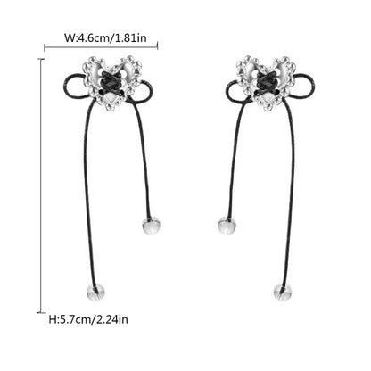 1 Pair Korean Style Heart Shape Alloy Drop Earrings