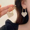 1 Pair Korean Style Heart Shape Inlay Alloy Zircon Drop Earrings