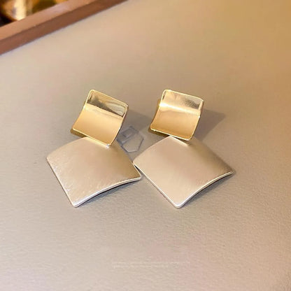 1 Pair Korean Style Square Alloy Drop Earrings