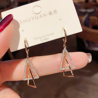 1 Pair Korean Style Triangle Alloy Drop Earrings