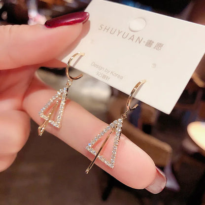 1 Pair Korean Style Triangle Alloy Drop Earrings