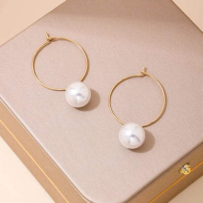 1 Pair Lady Circle Alloy Zinc Earrings