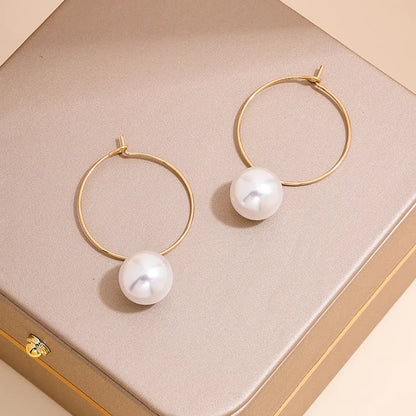 1 Pair Lady Circle Alloy Zinc Earrings