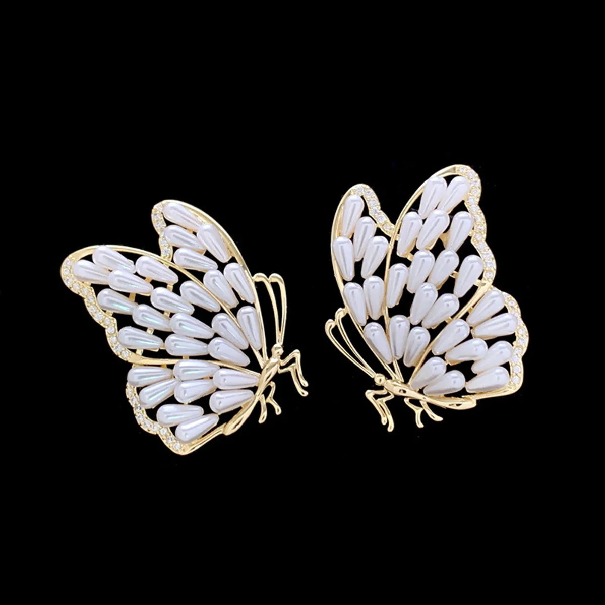 1 Pair Lady Classic Style Butterfly Copper Earrings