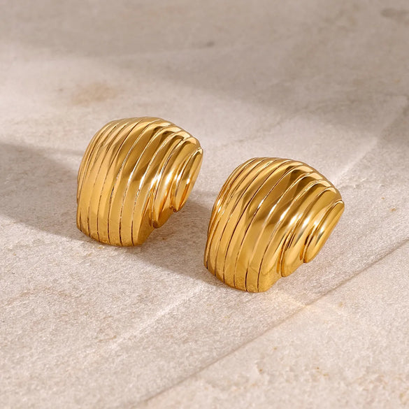 1 Pair Lady Classic Style Streetwear Semicircle 304 Stainless Steel Ear Studs