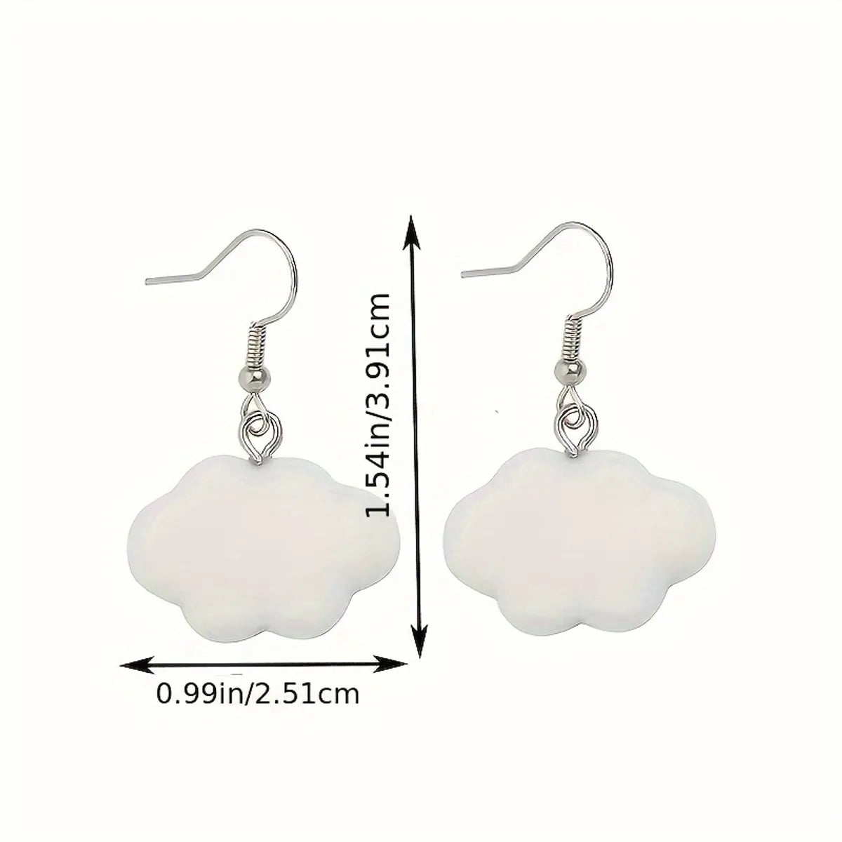 1 Pair Lady Clouds Resin Drop Earrings