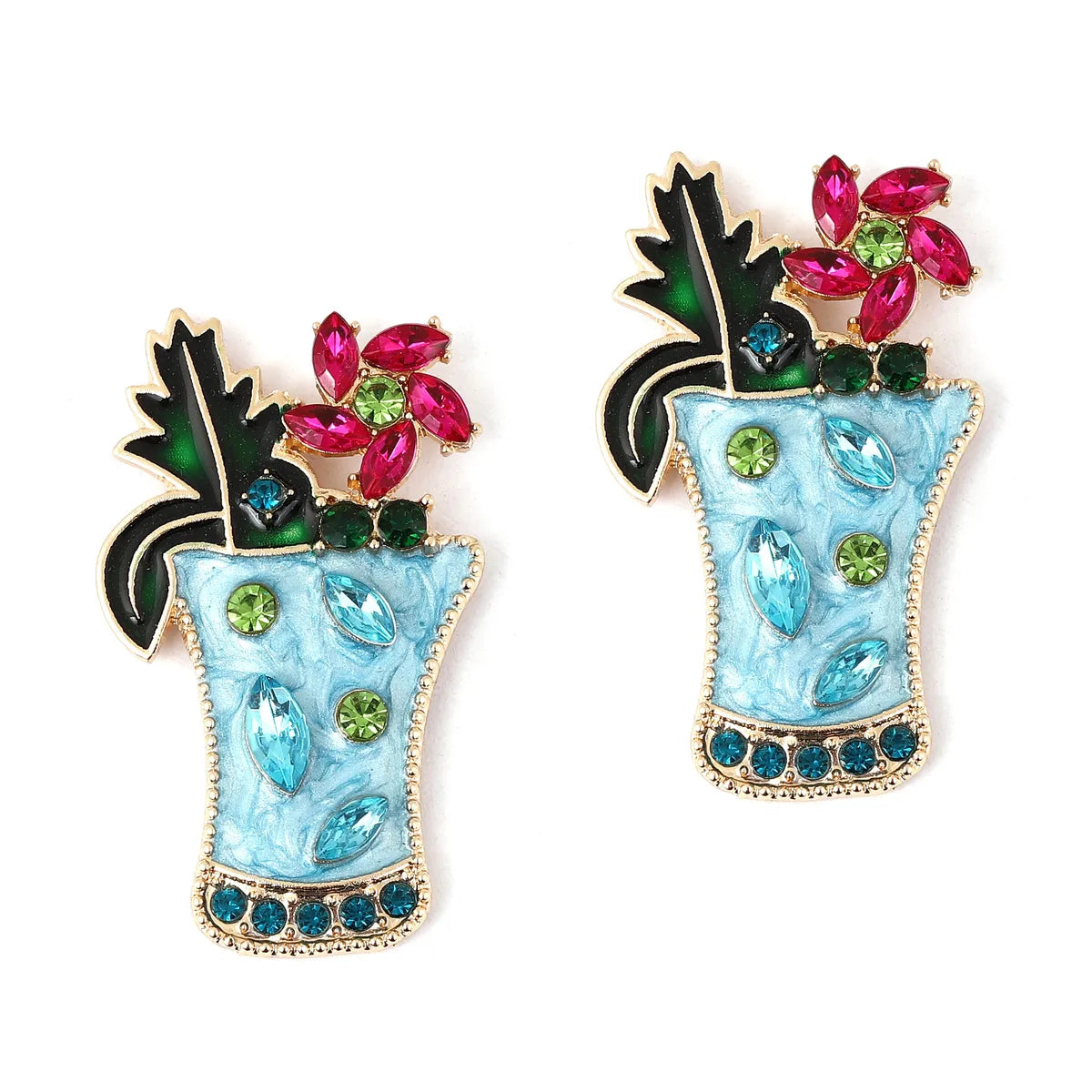 1 Pair Lady Cup Plating Zinc Alloy Drop Earrings