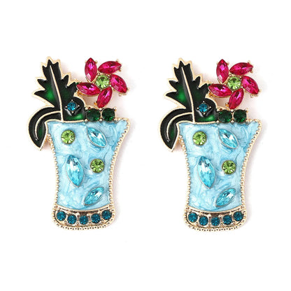 1 Pair Lady Cup Plating Zinc Alloy Drop Earrings