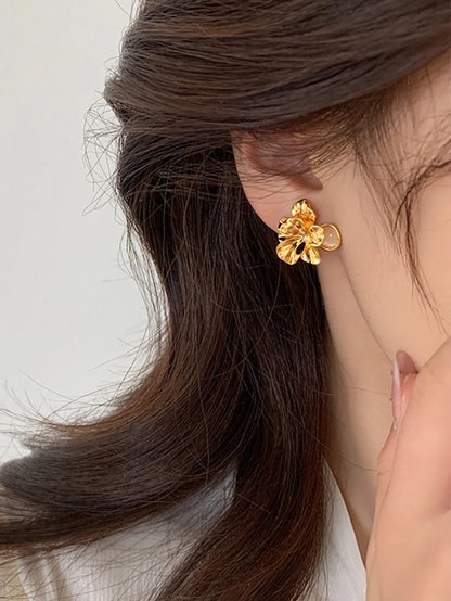 1 Pair Lady Flower Alloy Ear Studs