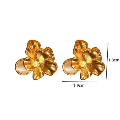 1 Pair Lady Flower Alloy Ear Studs