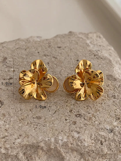 1 Pair Lady Flower Alloy Ear Studs