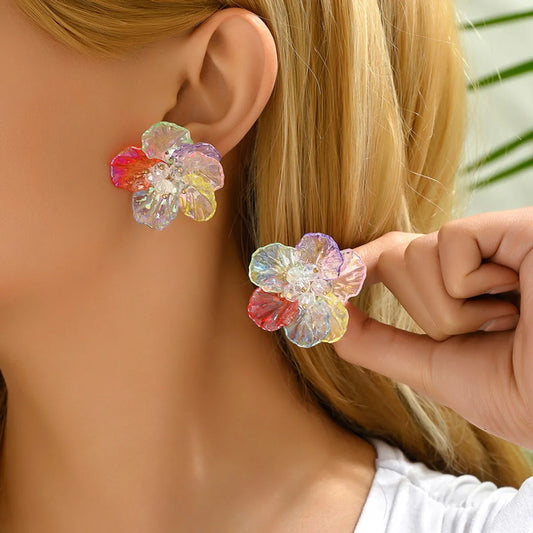 1 Pair Lady Flower Arylic Ear Studs