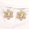 1 Pair Lady Flower Inlay Zinc Alloy Artificial Diamond Drop Earrings