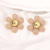 1 Pair Lady Flower Inlay Zinc Alloy Artificial Diamond Drop Earrings