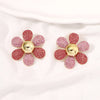 1 Pair Lady Flower Inlay Zinc Alloy Artificial Diamond Drop Earrings