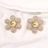 1 Pair Lady Flower Inlay Zinc Alloy Artificial Diamond Drop Earrings